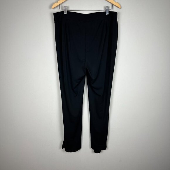 Talbots Pants Womens 1X Black Pull On Tapered Stretch Slit Casual Dress Slinky - Picture 5 of 14